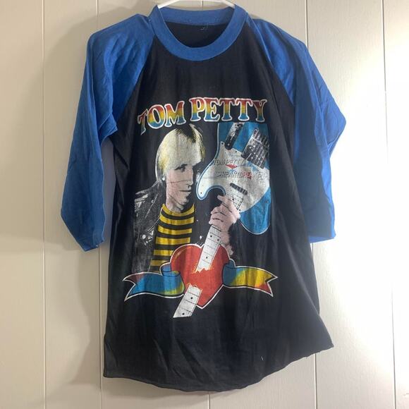 1983 TOM PETTY & THE HEARTBREAKERS double sided raglan 3/4 sleeve tee shirt L - Picture 2 of 8